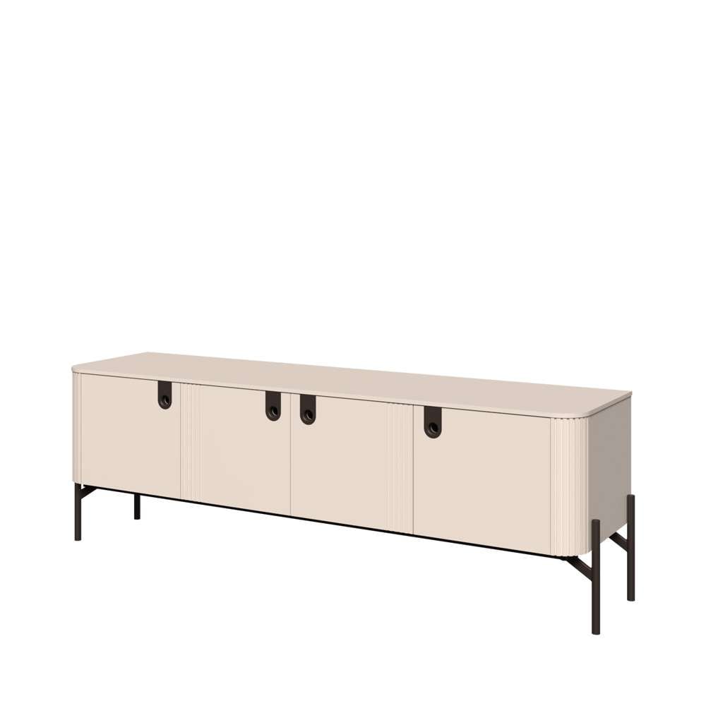 Lowboard HOME AFFAIRE "Rondo TV-Board, TV-Kommode, TV-Schrank, TV-Unterschrank, TV-Möbel", cashmere farbe, B:180cm H:60cm T:46cm, MDF, Metall, Spanplatte, Sideboards, UV lackiert, Soft Close Funktion, Metallrahmen als Basis des Elements