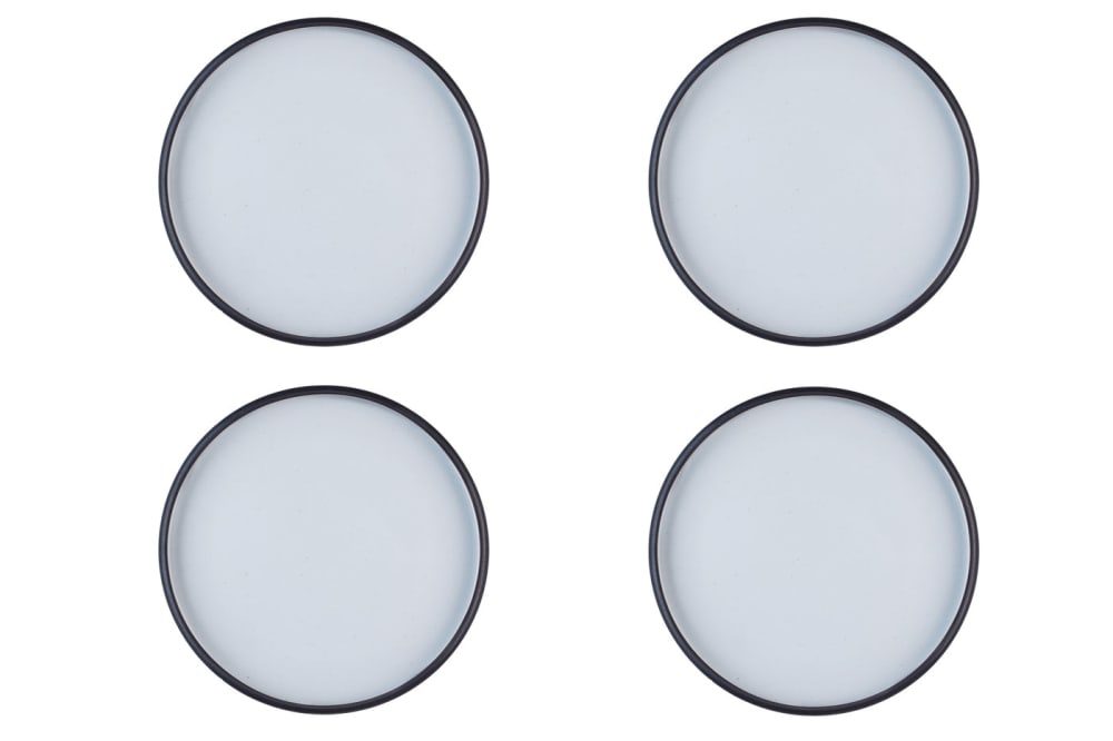 Set di 4 Piatti in gres nero - Ø28cm