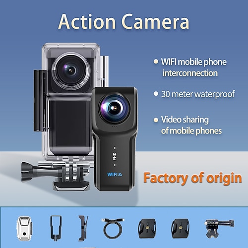 PD3 Action-Kamera Tragbar Wiederaufladbar Bild- und Videofunktion aufzeichnen Wasserdicht Mini 1.18 Zoll 2.0 MP CMOS 1080p 128 GB Geschenk