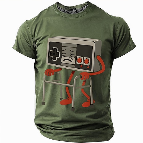Lustiges Retro Gaming Controller Walker T-Shirt Herren Grafik Kurzarm Image