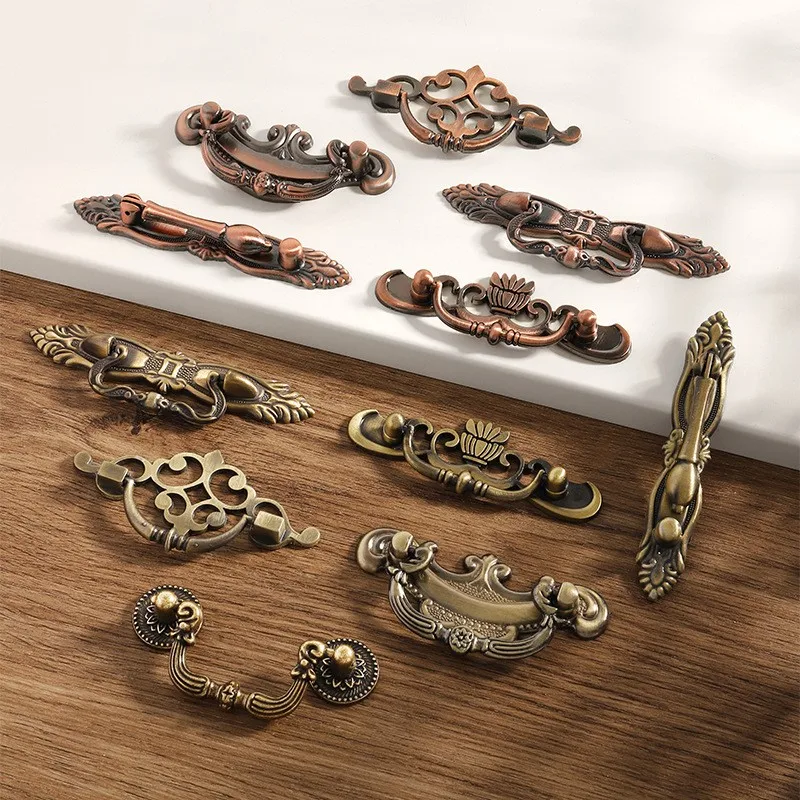 Rot/Grün Bronze Antik Europäisch Klassisch Altmodische Küche Schubladengriffe Schuhschrank Schubladenknöpfe Griff aus Zinklegierung