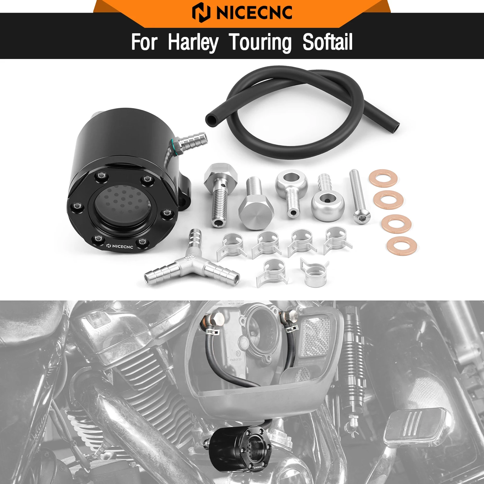 Für Harley Street Glide FLHX 2017–2023 Externes Entlüftungsset Road Glide FLTRX Road King FLHR Low Rider ST FXLRST 117 Street Bob Image
