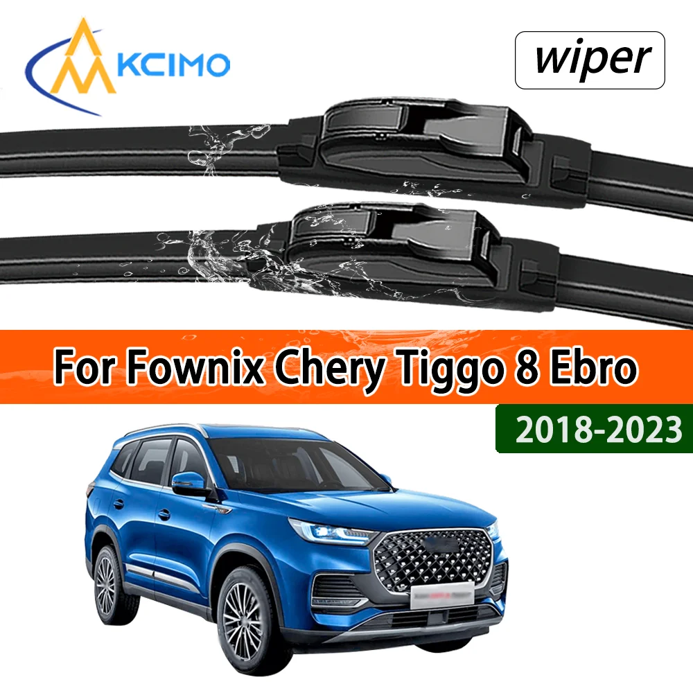 Schwarzes Frontwischerblatt-Set für Fownix Chery Tiggo 8 Ebro S800 2018–2023, Zubehör für Auto-Windschutzscheibe, Windschutzscheibe, Fensterwischer Image