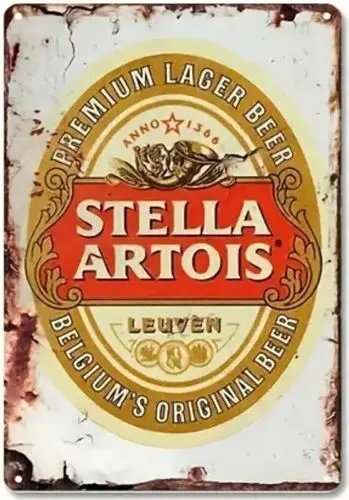 Stella Artois Premium Lager Beer Vintage Novelty Metal Sign 12" x 8" NEW!