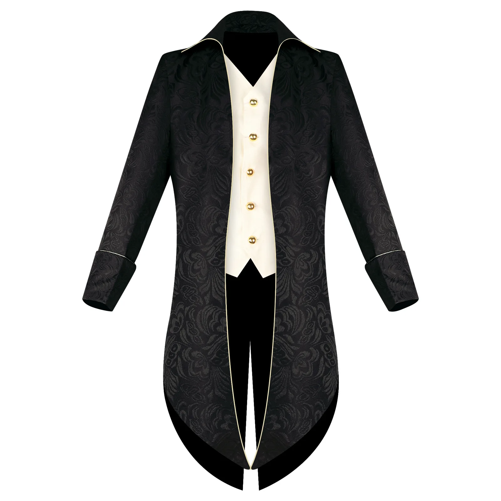 Ein komplettes Set mittellanger Retro-Smoking-Cosplay-Bühnenkostüme für Herren aus dem neuen Mittelalter in Europa und Amerika Image