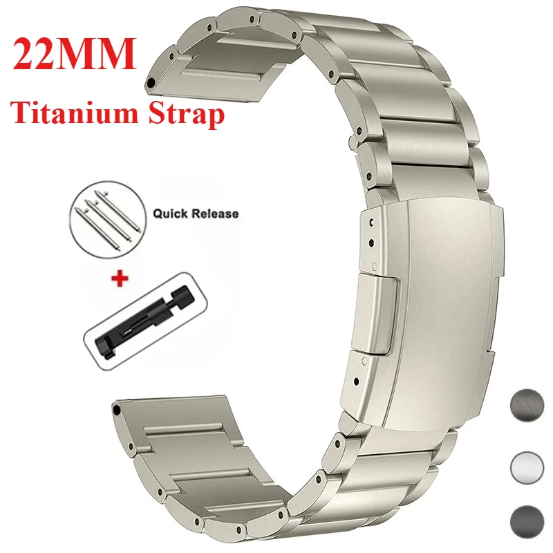 22mm Luxus Titan Armband Für Huawei Uhr 5 GT5/5Pro GT4 46mm Band Für Samsung Uhr 46mm 3 45mm Armband Für Amazfit GTR 4 3 2 Image