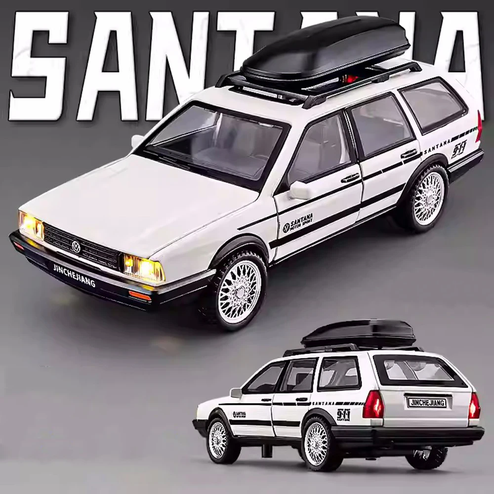 Maßstab 1:32 Legierung Santana Wagon AE86 Spielzeugautos Druckgussmodell mit zurückziehbarem Musiklicht Miniaturauto Spielzeug für Jungen Festivalgeschenke Image