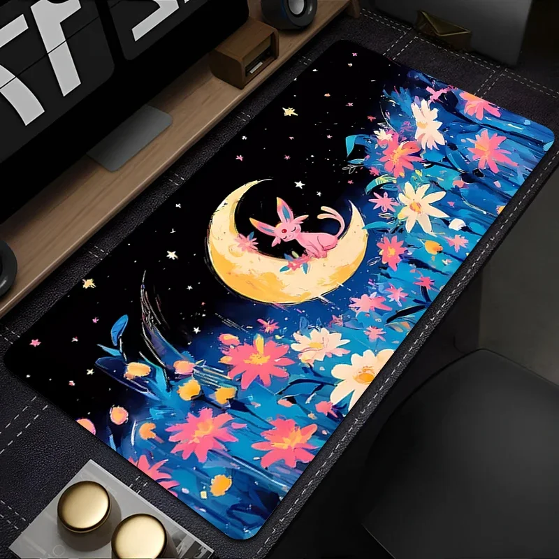 Mouse pad Large game player computer keyboard pad desk pad anti-slip cartoon table pad PC carpet P-Pokemon E-Eevee Mousepad XXXL