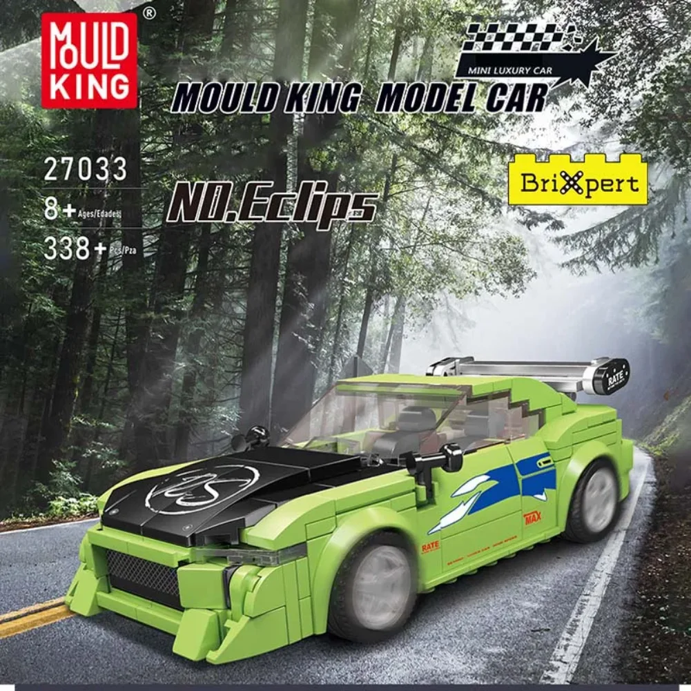 Mould King 27033 Sportwagen Rennwagen Modell Roadster Champions Spielzeug mit Acryl Vitrine Bausteine Fahrzeug Geschenk Kinder