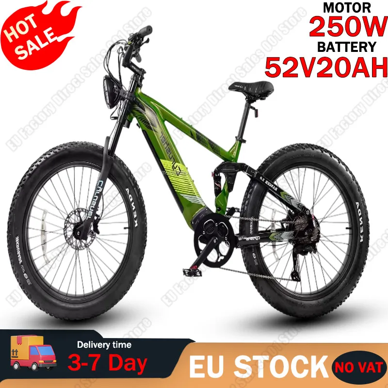 Ranger 2,0 Elektro fahrrad 250w Spitzen motor 52 v20 ah E-Bike Hydraulik bremsen 26 Zoll Fett reifen Aluminium Mountain Elektro fahrrad Image