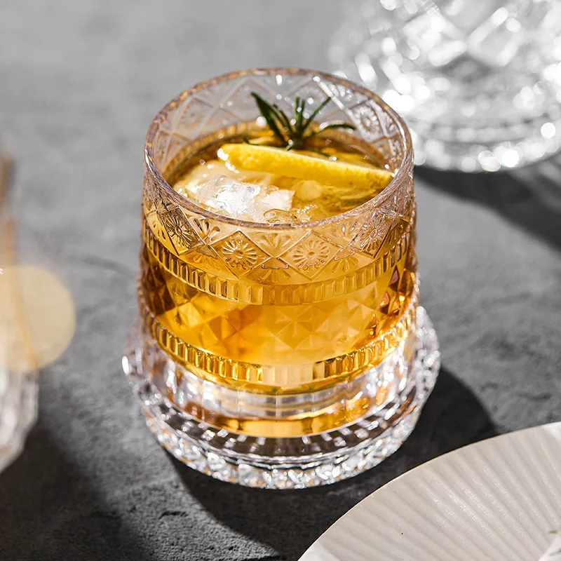 255ML Whisky Glas Design Nische Transparent Wein Glas Haushalt Hitzebeständige Drehbare Bier Tasse Party Drink Image