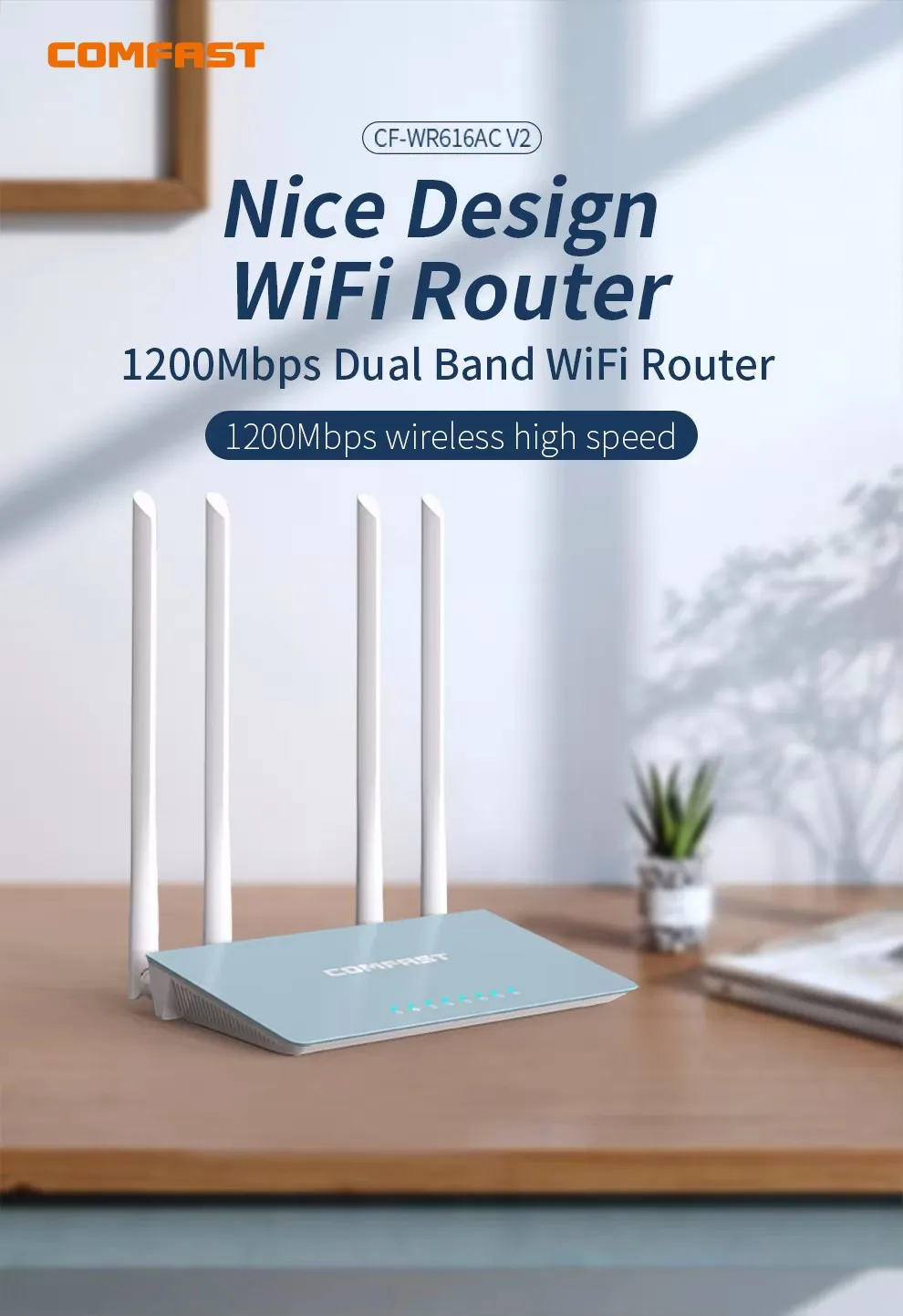 COMFAST AC1200/AX3000 5G Mesh WLAN-Router MU-MIMO Voll-Gigabit-WLAN-Abdeckung 6 Antennen Netzwerk-Extender-Verstärker für Zuhause Image
