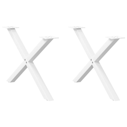 vidaXL Couchtischbeine X-Form 2 Stk. Weiß 70x(42-43) cm Stahl Image