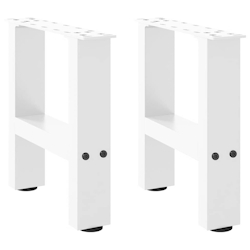 vidaXL Couchtischbeine Weiß 2 Stk. 30x(30-31) cm Stahl Image