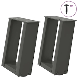 vidaXL Couchtischbeine U-Form 2 Stk. Anthrazit 30x(30-31) cm Stahl Image