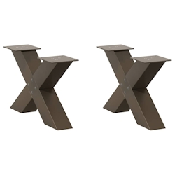 vidaXL Couchtischbeine X-Form 2 Stk. Naturstahl 60x(30-31) cm Stahl Image