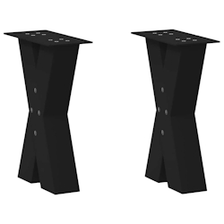 vidaXL Couchtischbeine X-Form 2 Stk. Schwarz 38x(42-43) cm Stahl Image