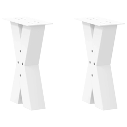 vidaXL Couchtischbeine X-Form 2 Stk. Weiß 38x(42-43) cm Stahl Image