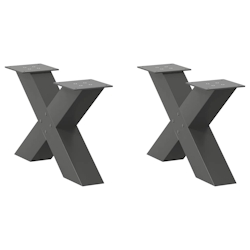 vidaXL Couchtischbeine X-Form 2 Stk. Anthrazit 50x(30-31) cm Stahl Image