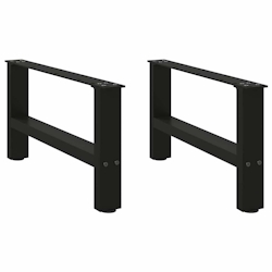 vidaXL Couchtischbeine Schwarz 2 Stk. 60x(30-31) cm Stahl Image