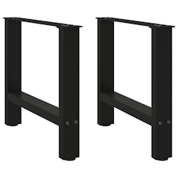 vidaXL Couchtischbeine Schwarz 2 Stk. 60x(42-43) cm Stahl Image
