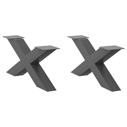 vidaXL Couchtischbeine X-Form 2 Stk. Anthrazit 70x(30-31) cm Stahl Image