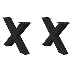 vidaXL Couchtischbeine X-Form 2 Stk. Schwarz 70x(42-43) cm Stahl Image