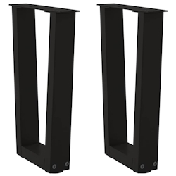 vidaXL Couchtischbeine V-Form 2 Stück Schwarz 38x(42-43,3) cm Stahl Image