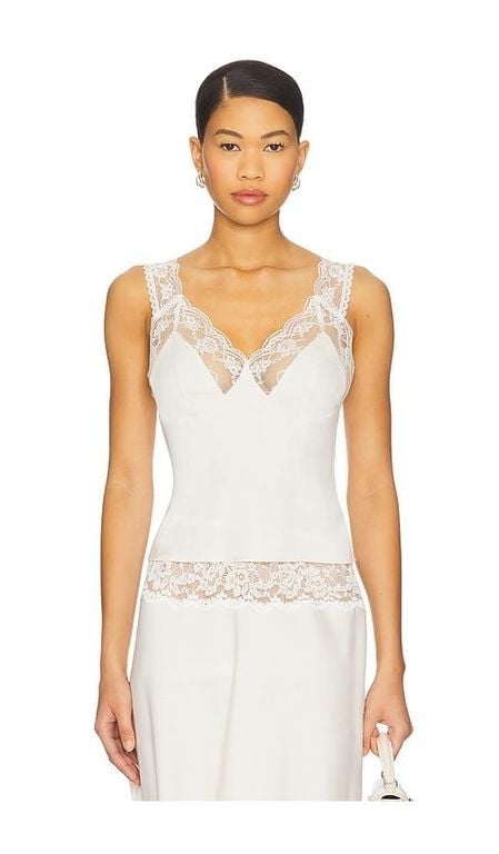 Harper Satin Top - White - Frankie's Bikinis Tops