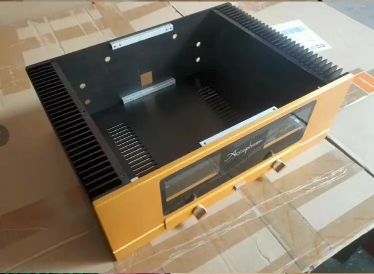 Aluminium Accuphase A65 Verstärker DIY Gehäuse Leistungsverstärker installieren Gehäuse Vorverstärker kombinieren Box mit Vu Meter 430 * 150 * 413 mm Image