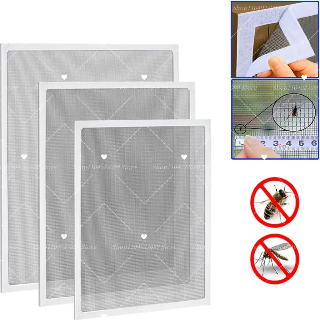 Anti-Moskitonetze in individueller Größe, weißes, unsichtbares Fenster-Moskitonetz, wiederverwendbarer Anti-Insekten-Fliegen-Fensterschirm für Fenster