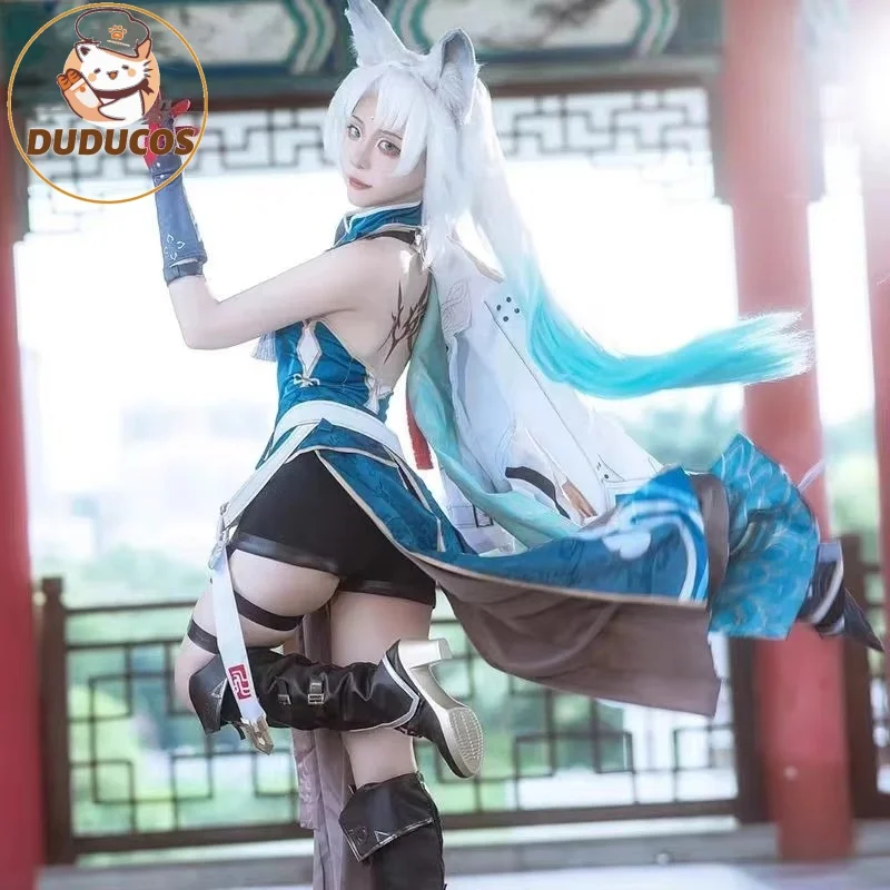 Auf Lager Feixiao Cosplay Kostüm Outfit Honkai Star Rail Fei Xiao Cosplay Krallen-Fuchs Komplettset Perücke Schuhe Requisiten Halloween Weihnachten Image