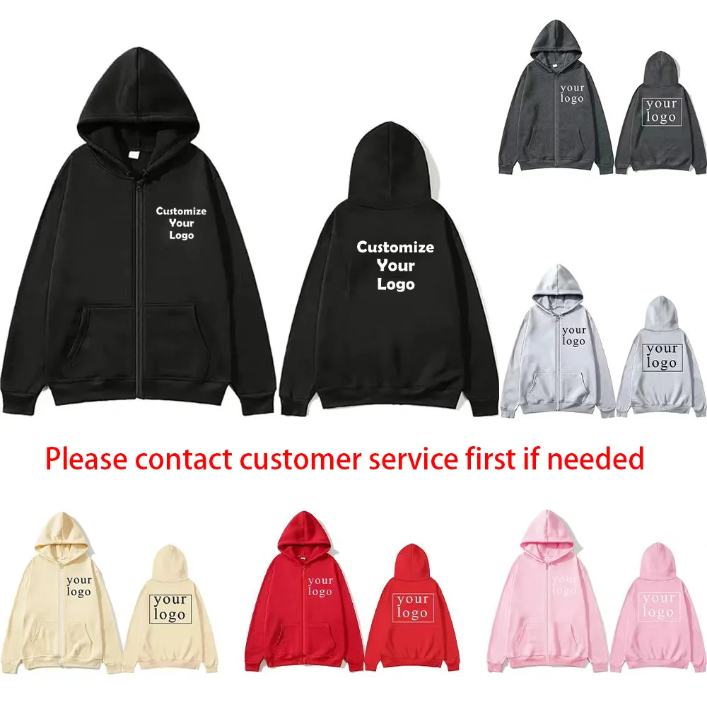 Customized Zipper Open Hoodie 2026 New Fashionable Men's and Women's Logo, Text, Photo Design Personalized Clothing