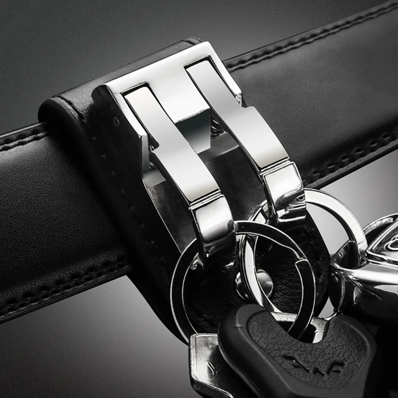 Ehrlich Gürtel Hängen Schlüsselanhänger für Männer Luxus Klassische Schlüssel Kette Schnalle Auto Schlüssel Ring Halter Taille Hängen Vatertag Geschenk schmuck Image