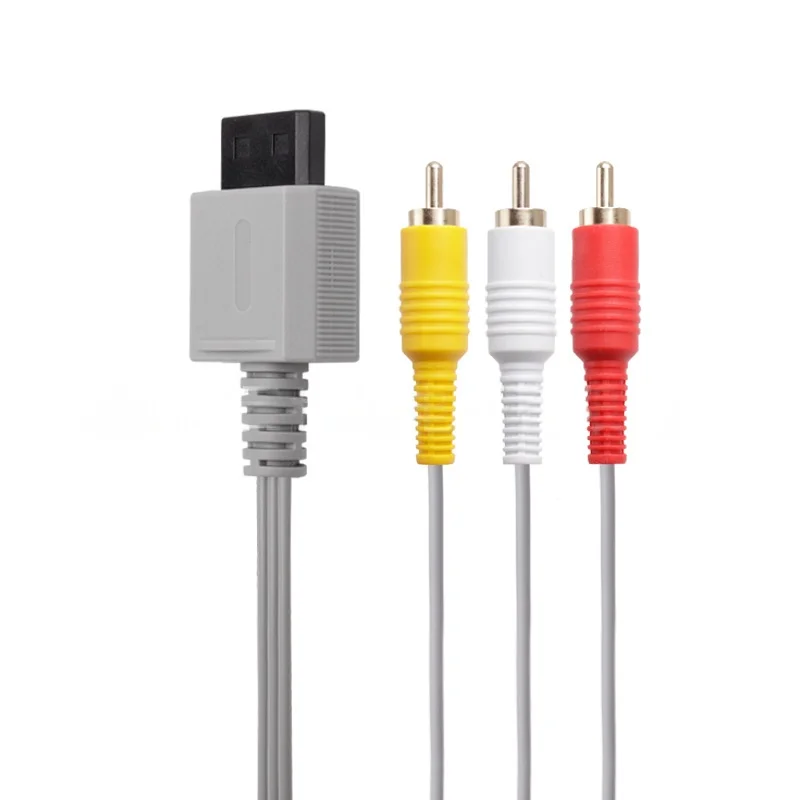 1,8m AV RCA Kabel für Nintendo WII WII U Spielkonsole Composite Line Audio-Video-Kabel Vergoldeter Stecker Adapter Spielcontroller Image