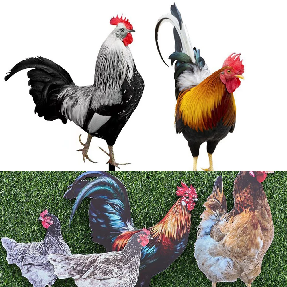 1 stücke Hahn Statue Garten Ornamente Für Hahn Huhn Dekorationen Skulpturen Hof Kunst Für Rasen Gärten Hinterhöfe Dekoration ﻿ Image