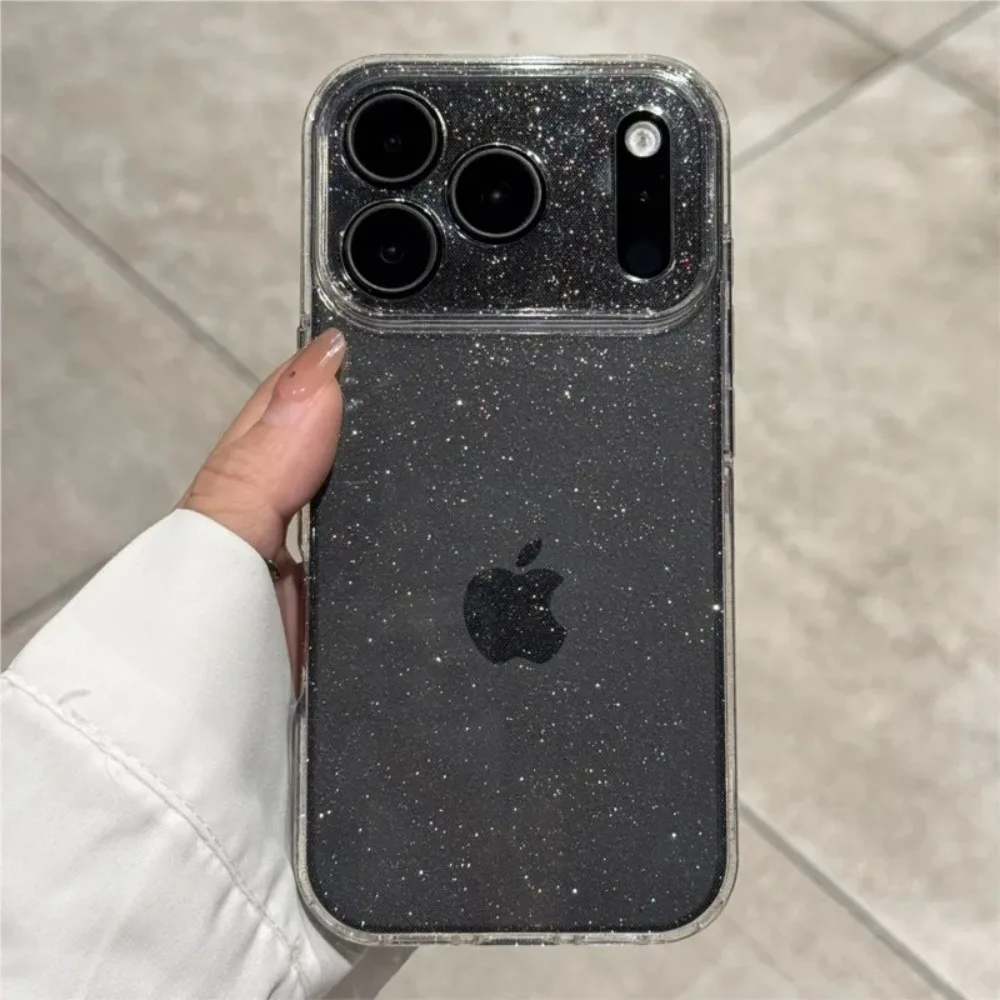 Custodia per telefono trasparente in silicone con glitter bling di lusso per iPhone 17 Air 16 15 14 Plus 13 12 17 Pro Max 17Pro Cover morbida trasparente in TPU