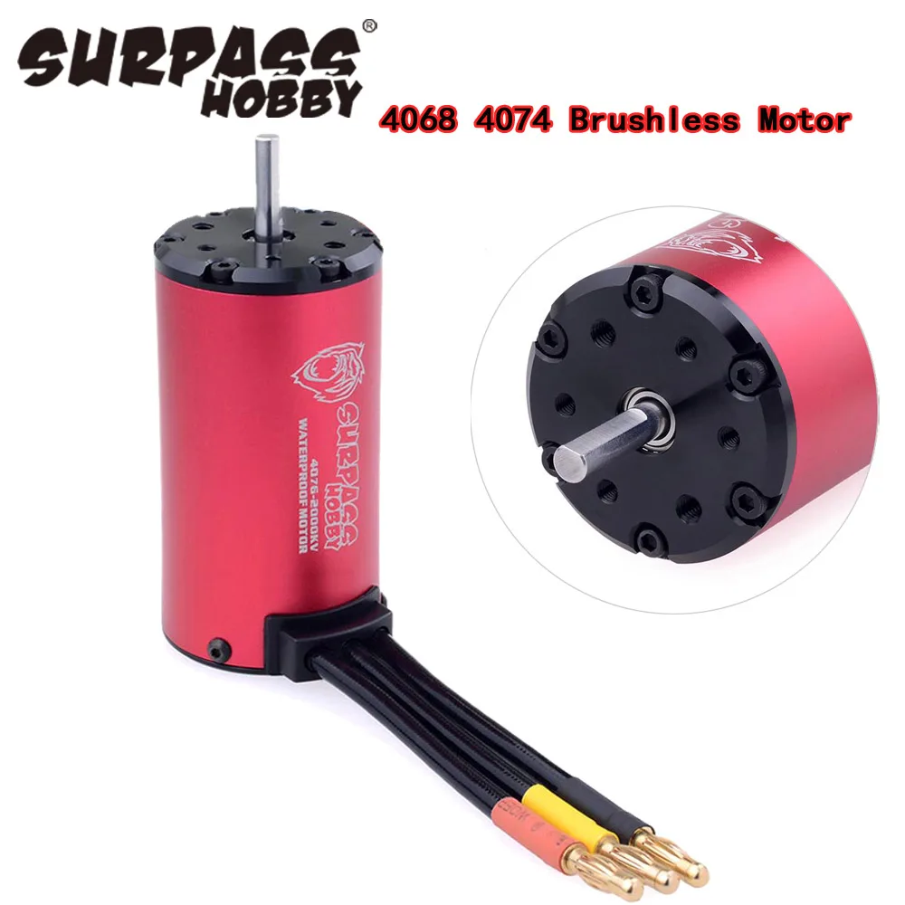 Surpass Hobby KK 4076 4068 5.0mm Brushless Motor 1700KV 2000KV 2250KV for RC 1/8 Drift Racing Off-road Climbing Car RC Parts