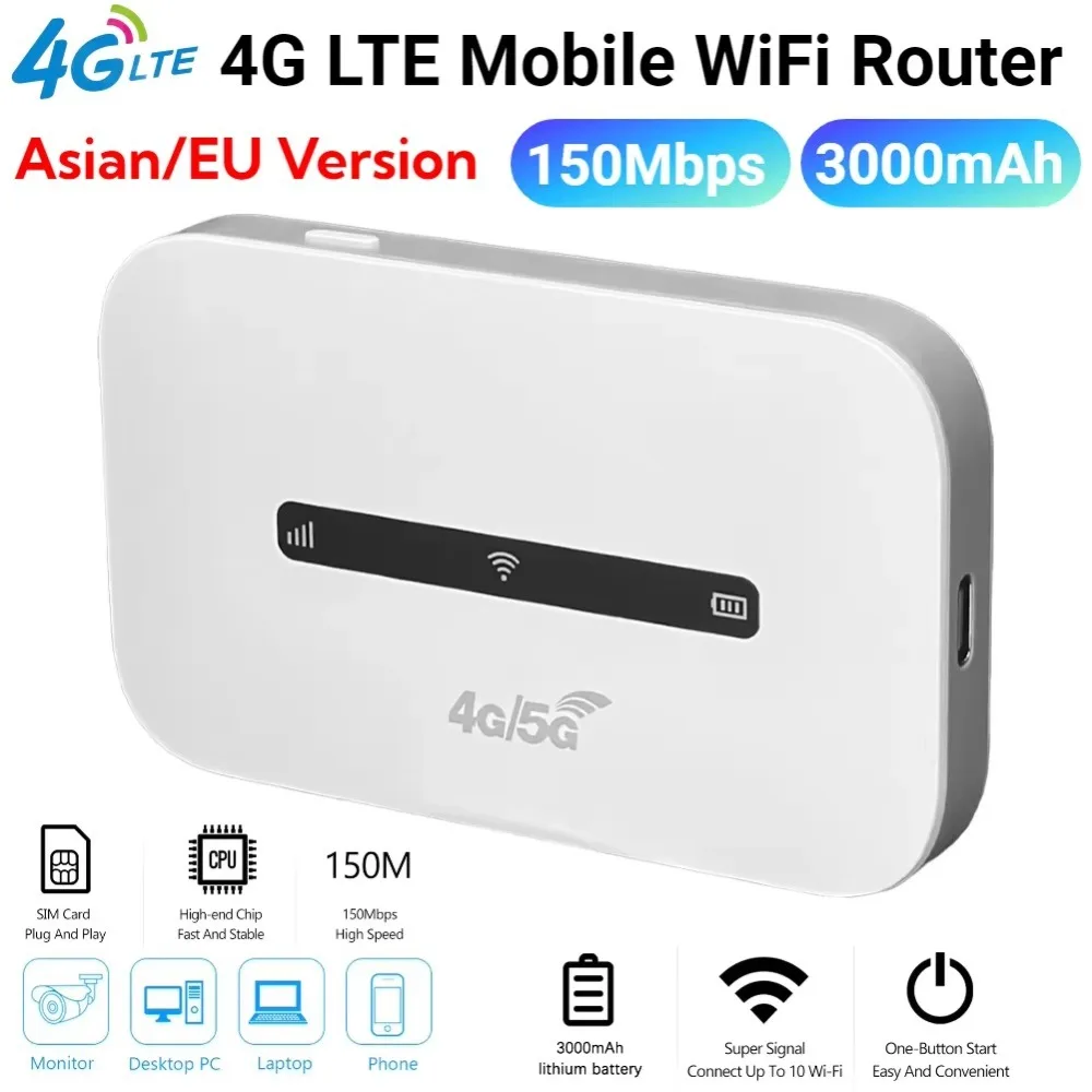 Routeur Hotspot Portable 3000mAh 4G LTE carte Sim universelle Mini routeur WiFi de poche 150Mbps routeur Internet sans fil voyage en ligne