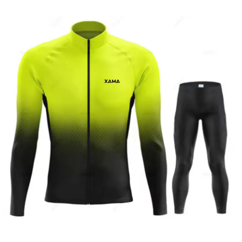 Ensemble de vêtements de sport de cyclisme de course, ensemble de manches longues d'équipe, vêtements de sport de cyclisme, ensemble de cyclisme sur route respirant pour hommes, pantalons VTT pour