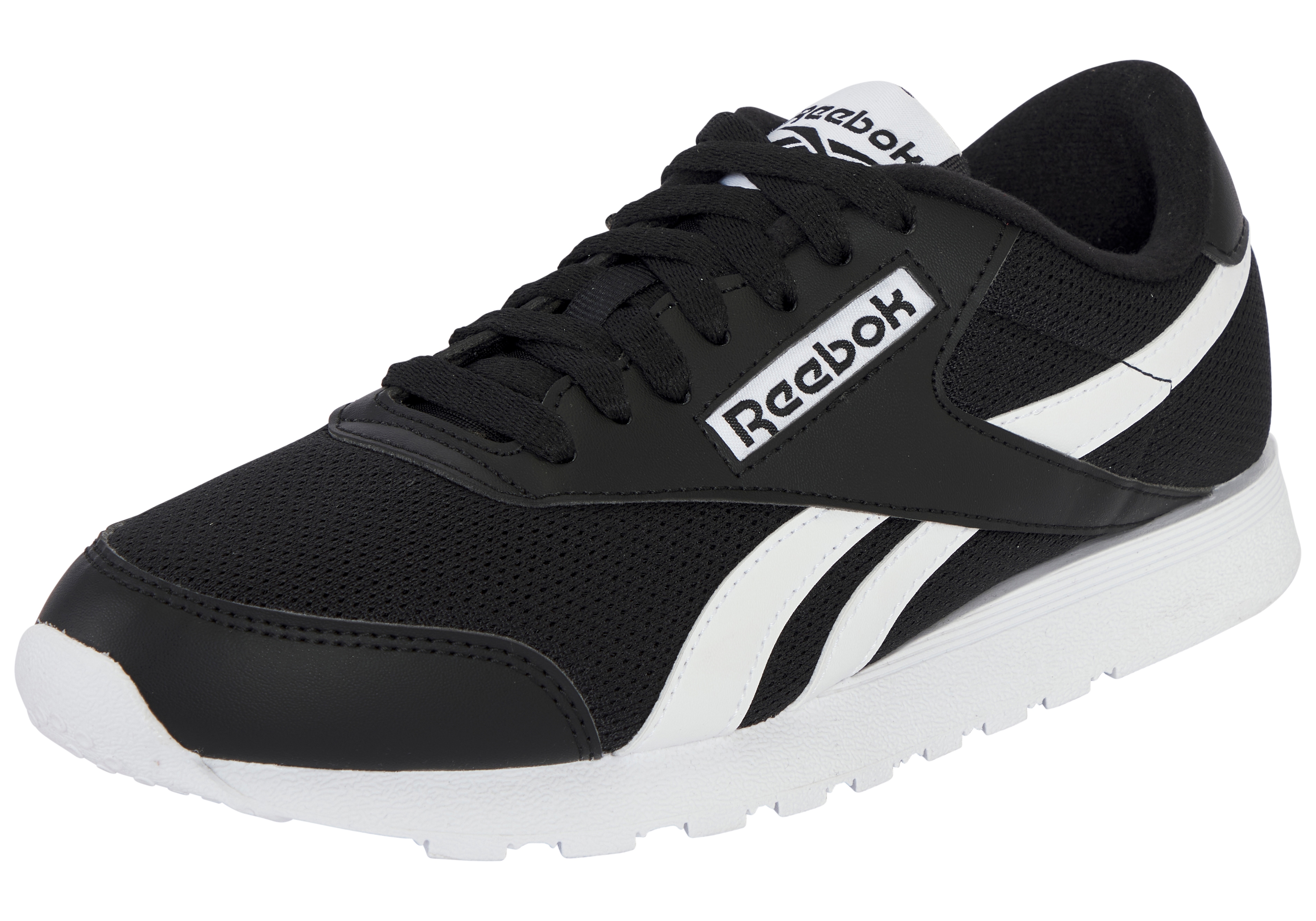 Sneaker REEBOK CLASSIC "REEBOK ROYAL PRIME RUN", Damen, Gr. 42, schwarz, weiß, weiß, Synthetik, Textil, Schuhe Sneaker