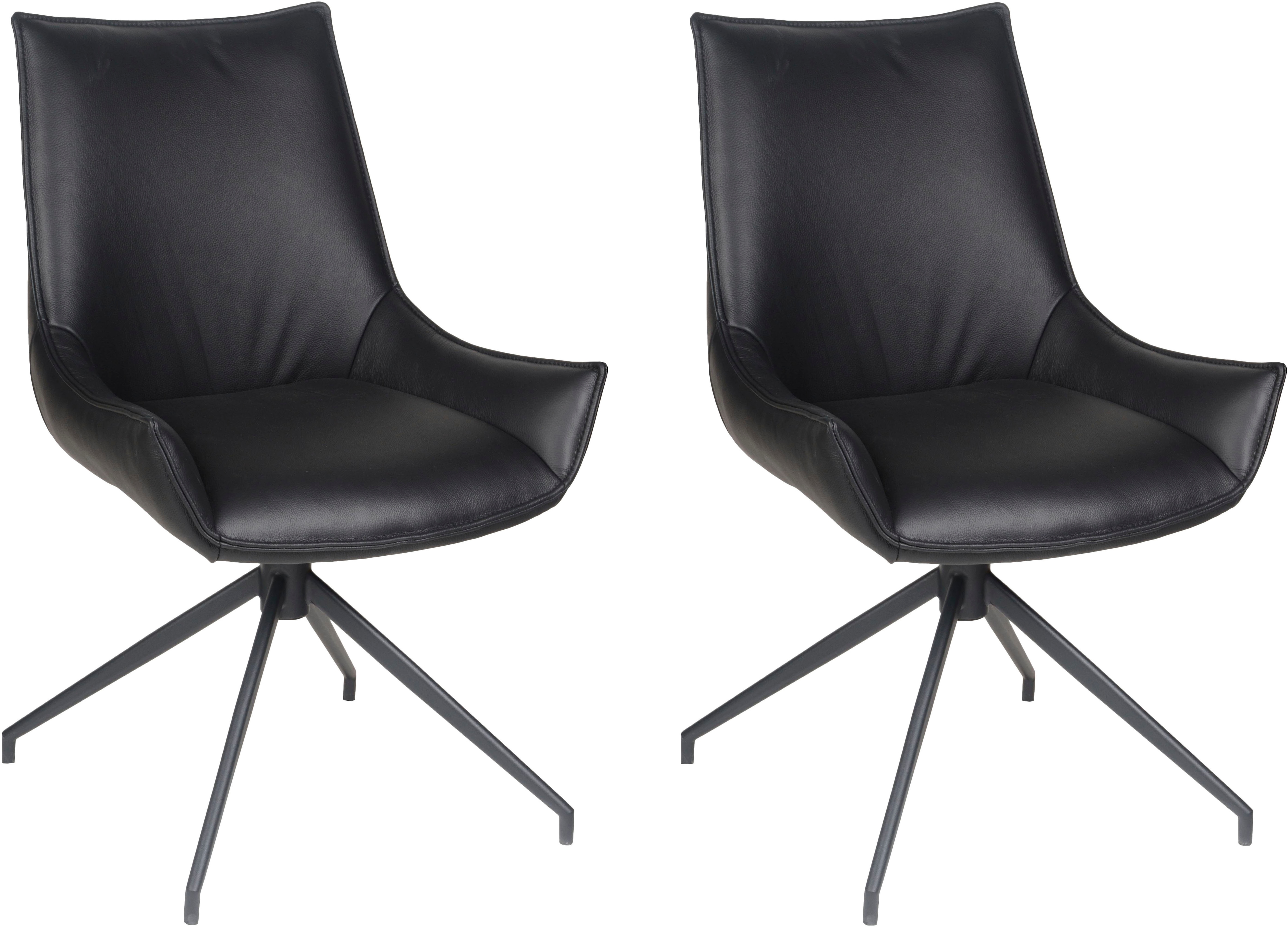 Esszimmerstuhl HOME AFFAIRE "Firenze", schwarz, schwarz, B:58cm H:91cm T:63cm, Leder, Stühle, Esszimmerstuhl, Drehstuhl Firenze black