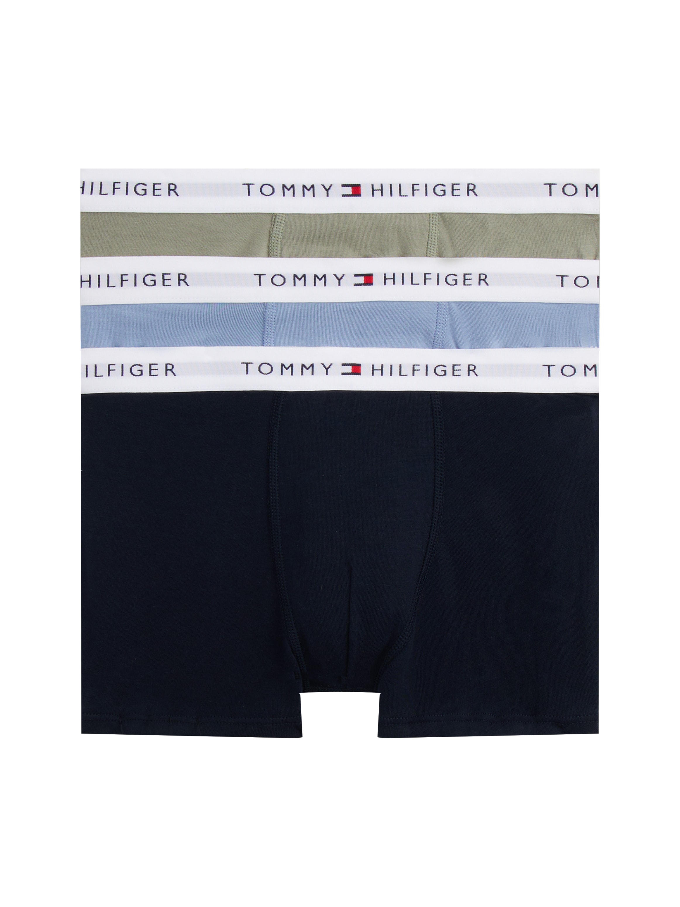 Trunk "3P TRUNK", Kinder, Gr. 152/158, brisk blau, utility sage, desert sky, Jersey, Obermaterial: 95% Baumwolle, 5% Elasthan, TOMMY HILFIGER UNDERWEAR, körpernah, Unterhosen, mit Logo-Stretchbund Image