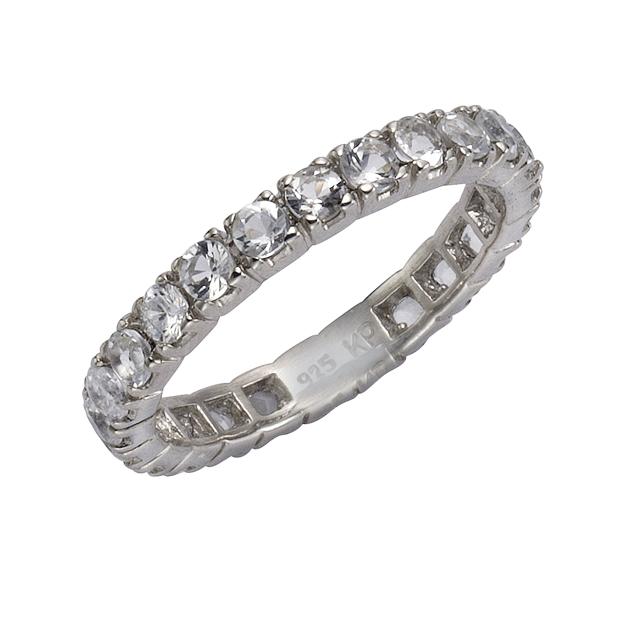Fingerring ZEEME "925/- Sterling Silber Weißtopas" Gr. 58, weiß, Fingerringe, Damen, 058 (18,5), Silber 925 (Sterlingsilber) Image