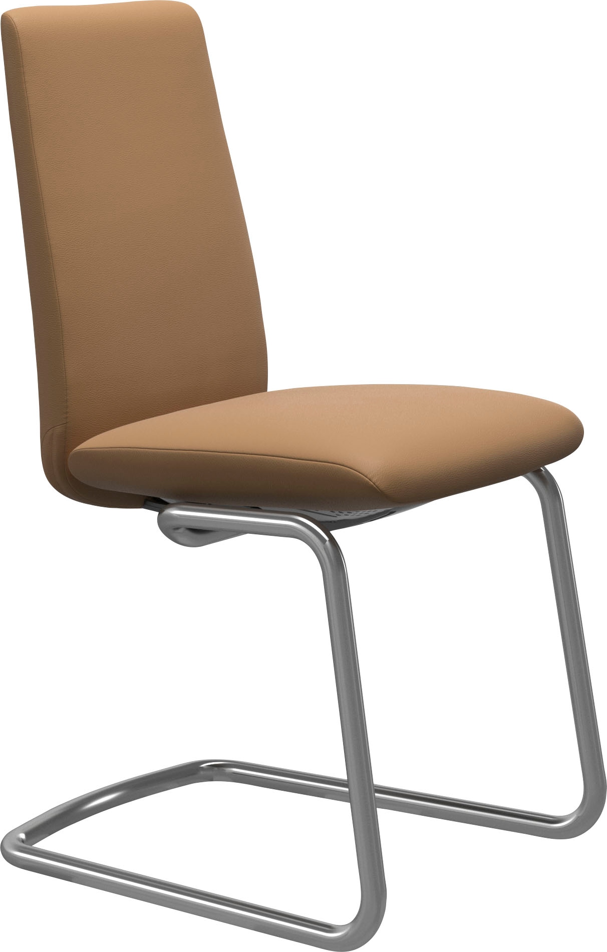 Polsterstuhl STRESSLESS "Laurel", braun (taupe paloma, chrom glänzend), B:53cm H:92cm T:59cm, Leder PALOMA: PALOMA ist ein durchgefärbtes Semianilin-Möbelleder mit natürlicher Narbung., Stühle, Low Back, Größe M, mit Beinen aus Stahl in Chrom glänzend Image