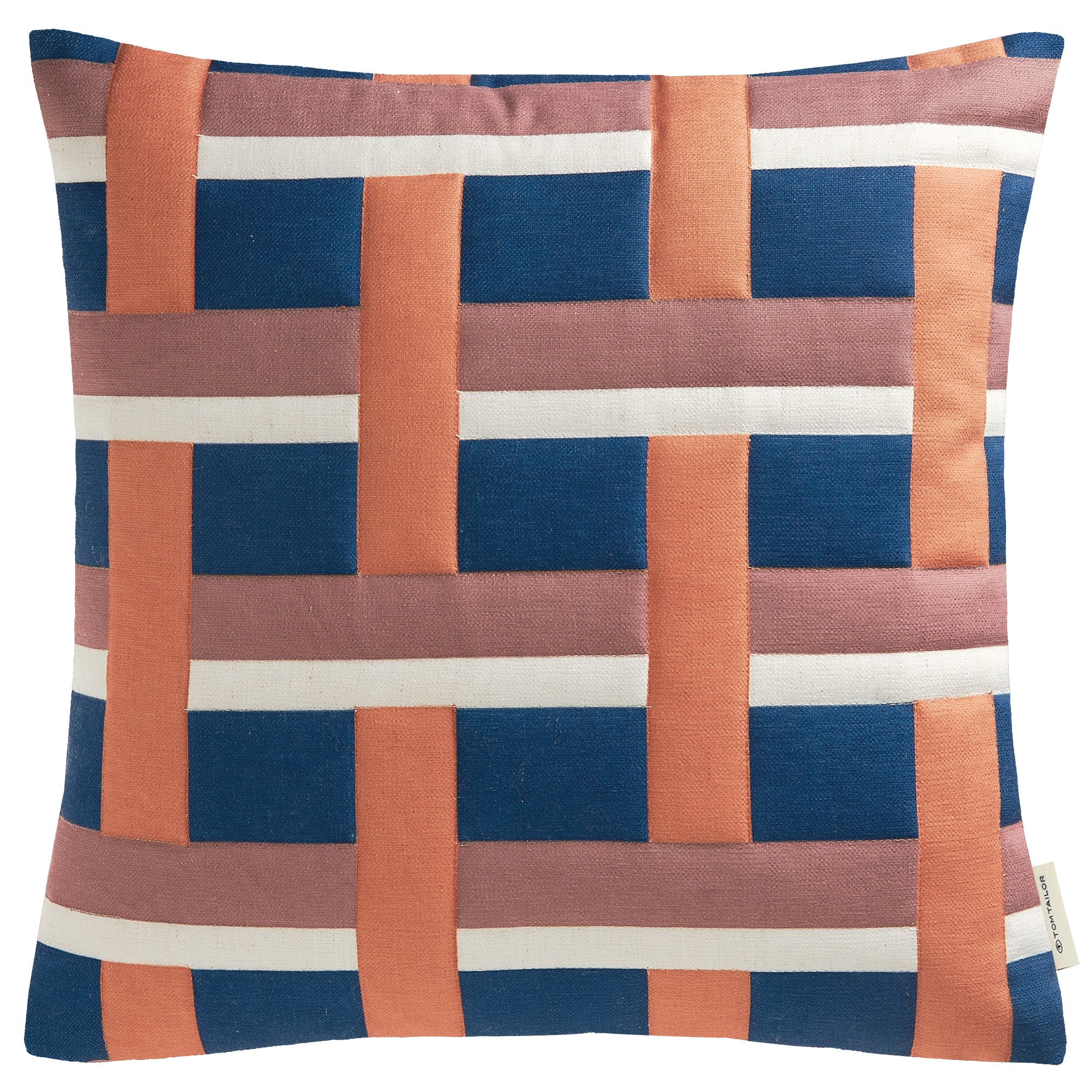 Kissenhülle TOM TAILOR HOME "Multi Check", blau, B:45cm H:0,5cm L:45cm, Polyester, Leinen, Polyester, Kissenbezüge Image