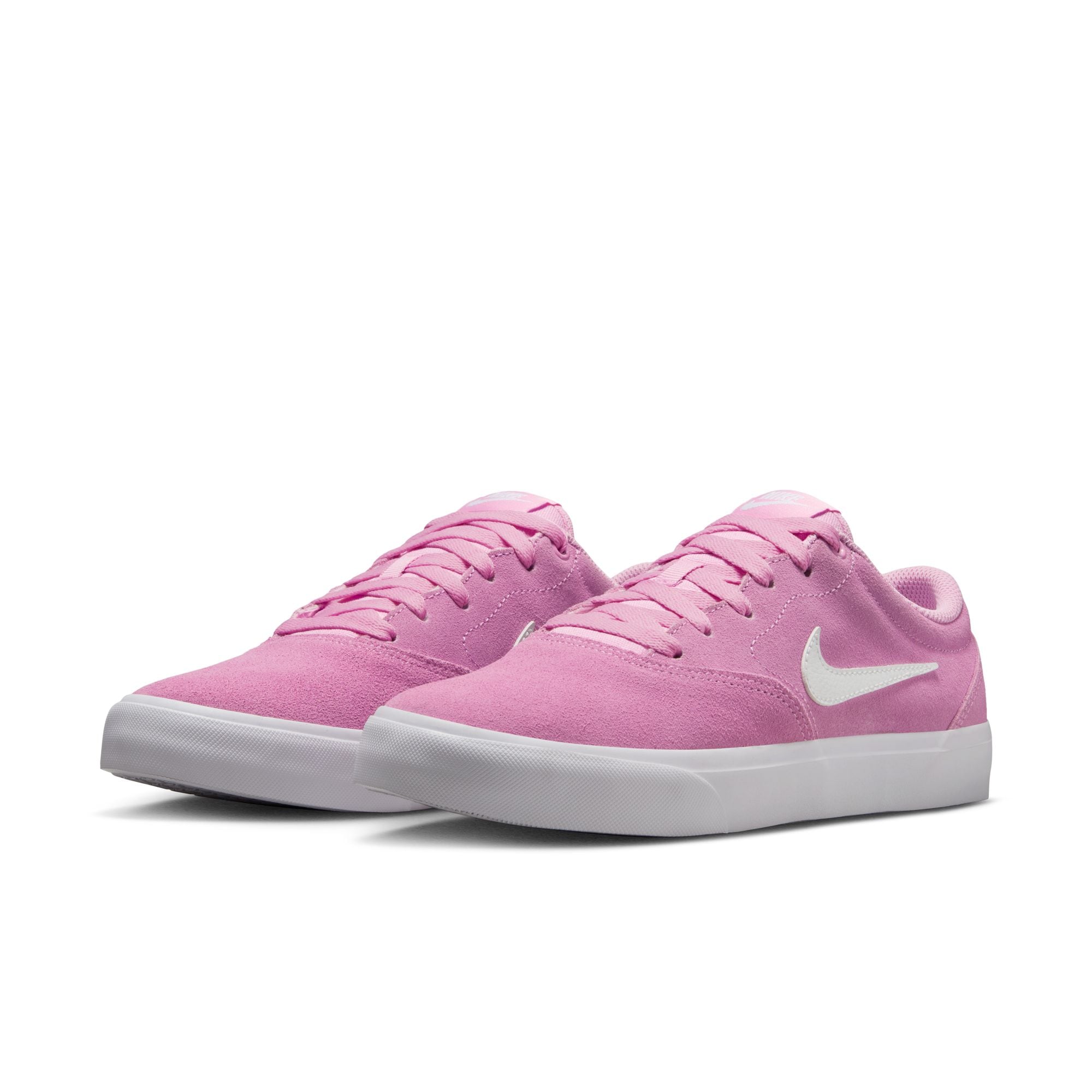 Sneaker NIKE SPORTSWEAR "W NIKE CHARGE SUEDE", Damen, Gr. 39, pink rise, weiß, pink rise, weiß, Leder, Schuhe Sneaker