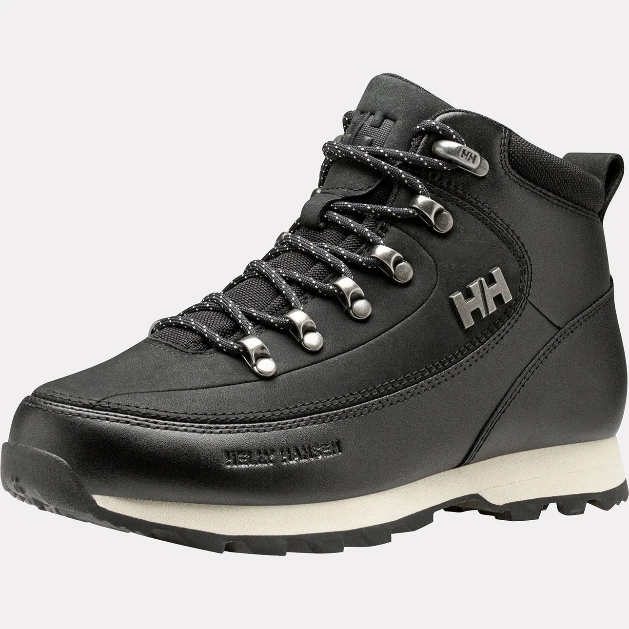 Winterstiefel HELLY HANSEN "W THE FORESTER PREMIUM", Damen, Gr. 39, schwarz, Leder, Schuhe Winterstiefel, wasserdichtes Leder, Winterstiefel, Schnürstiefel, Winterschuhe