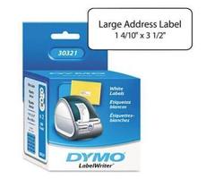 Dymo White Thermal Address Labels, 1 4/10in. x 3 1/2in., Box Of 520