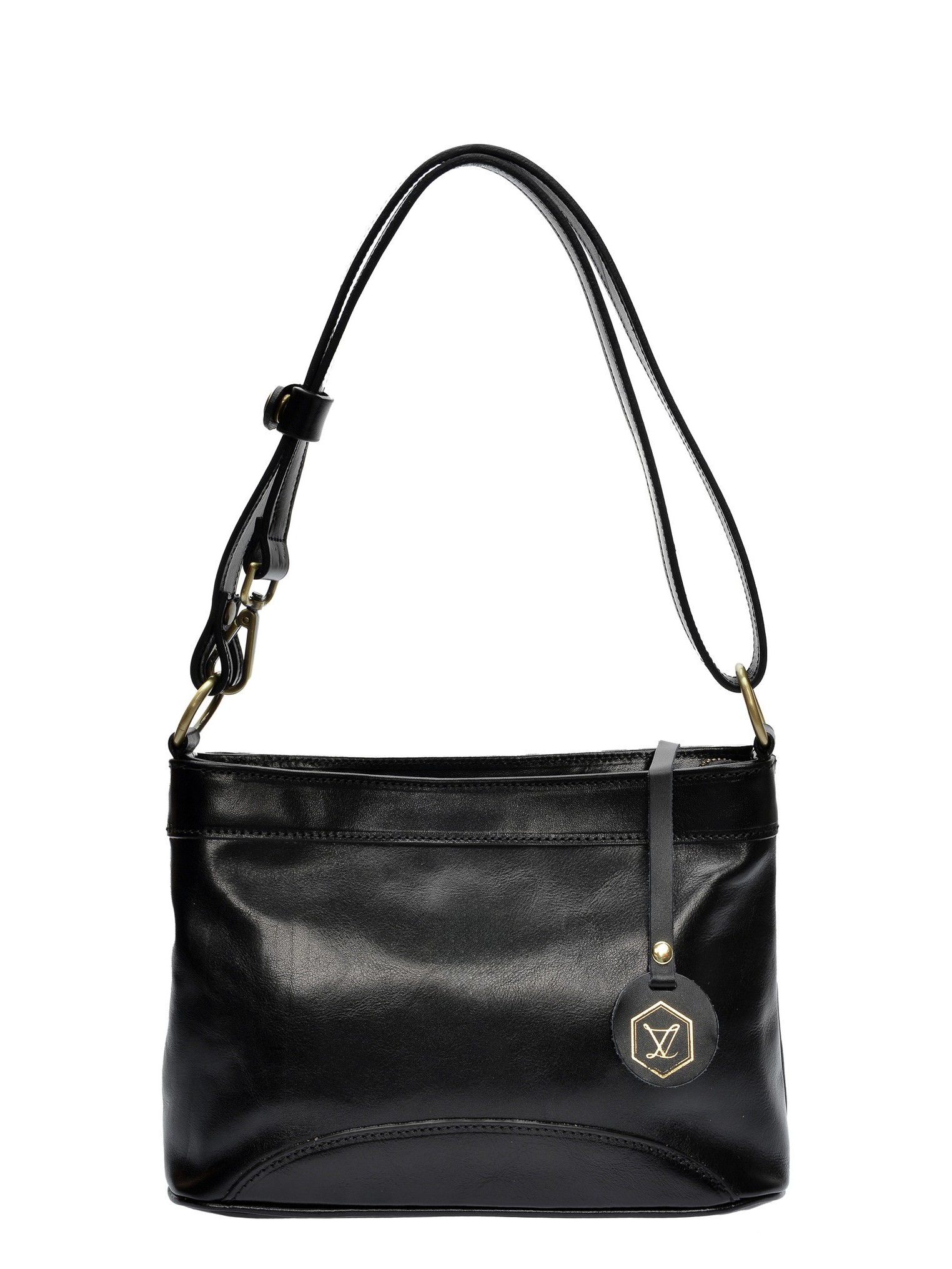 Luisa Vannini Schwarz Rindsledertasche Image